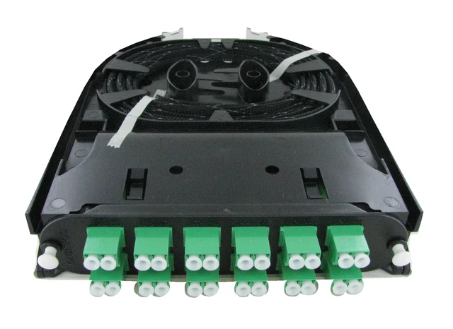 Alt view image 4 of 7 - Corning CCH-CS24-B3-P00RE Closet Connector Housing Fiber Optic Splice Cassette, 24 Fiber, LC Duplex Singlemode (OS2), Single-Fiber (250 um), APC Polish