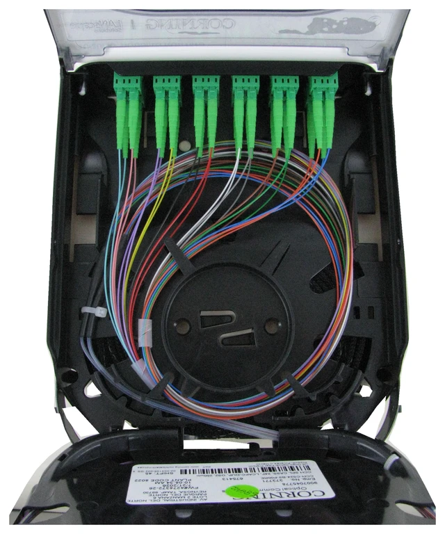 Alt view image 7 of 7 - Corning CCH-CS24-B3-P00RE Closet Connector Housing Fiber Optic Splice Cassette, 24 Fiber, LC Duplex Singlemode (OS2), Single-Fiber (250 um), APC Polish