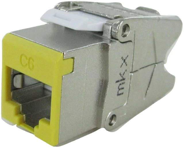 Alt view image 3 of 7 - Hubbell HJS6Y Cat 6 Shielded RJ45 Ethernet Keystone Jack Yellow Cobra-Lock