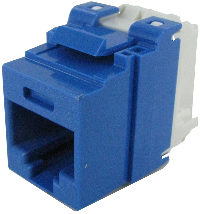 Alt view image 3 of 7 - Panduit NK688MBU NetKey Cat6 RJ45 Keystone Jack Module, Blue