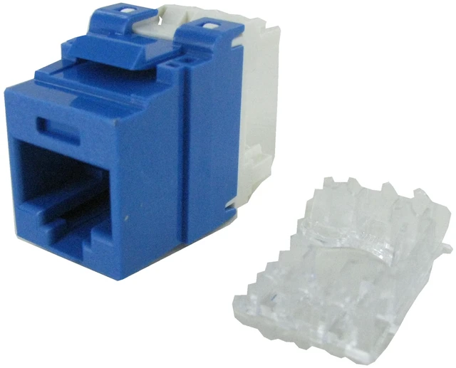 Alt view image 2 of 7 - Panduit NK688MBU NetKey Cat6 RJ45 Keystone Jack Module, Blue