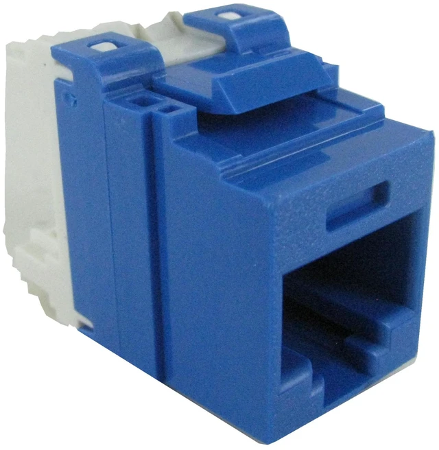 Alt view image 4 of 7 - Panduit NK688MBU NetKey Cat6 RJ45 Keystone Jack Module, Blue