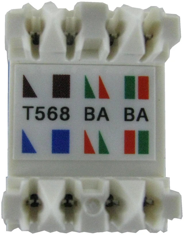 Alt view image 7 of 7 - Panduit NK688MBU NetKey Cat6 RJ45 Keystone Jack Module, Blue