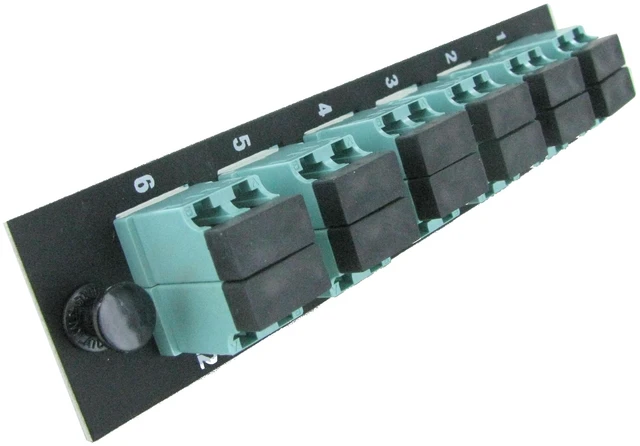 Main image of CommScope 1777234-4 12-Port LC Duplex OM3 OM4 Fiber Optic Adapter Panel Aqua