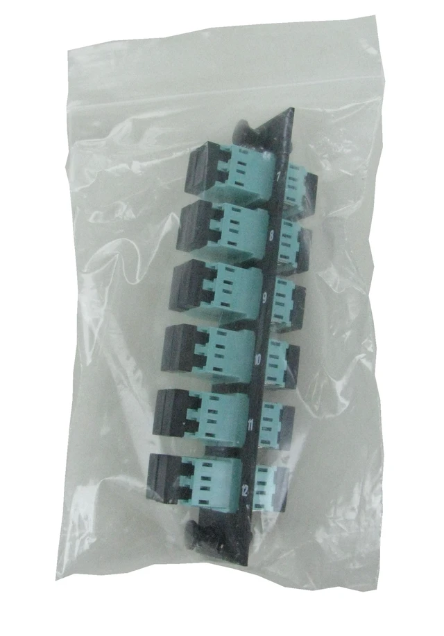 Alt view image 4 of 7 - CommScope 1777234-4 12-Port LC Duplex OM3 OM4 Fiber Optic Adapter Panel Aqua