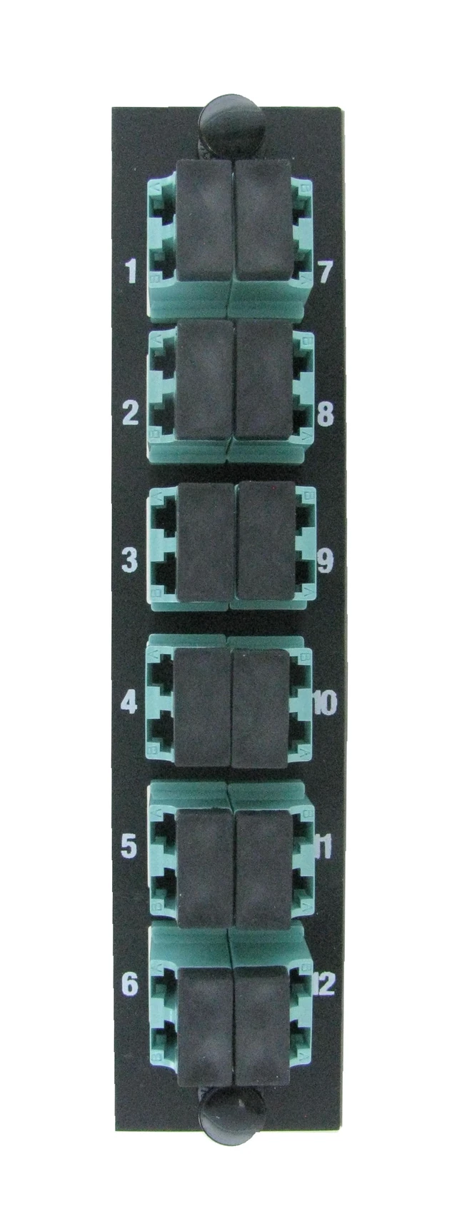 Alt view image 5 of 7 - CommScope 1777234-4 12-Port LC Duplex OM3 OM4 Fiber Optic Adapter Panel Aqua