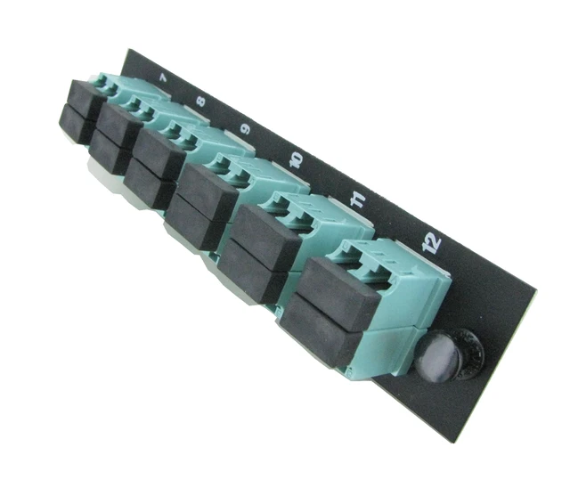 Alt view image 6 of 7 - CommScope 1777234-4 12-Port LC Duplex OM3 OM4 Fiber Optic Adapter Panel Aqua