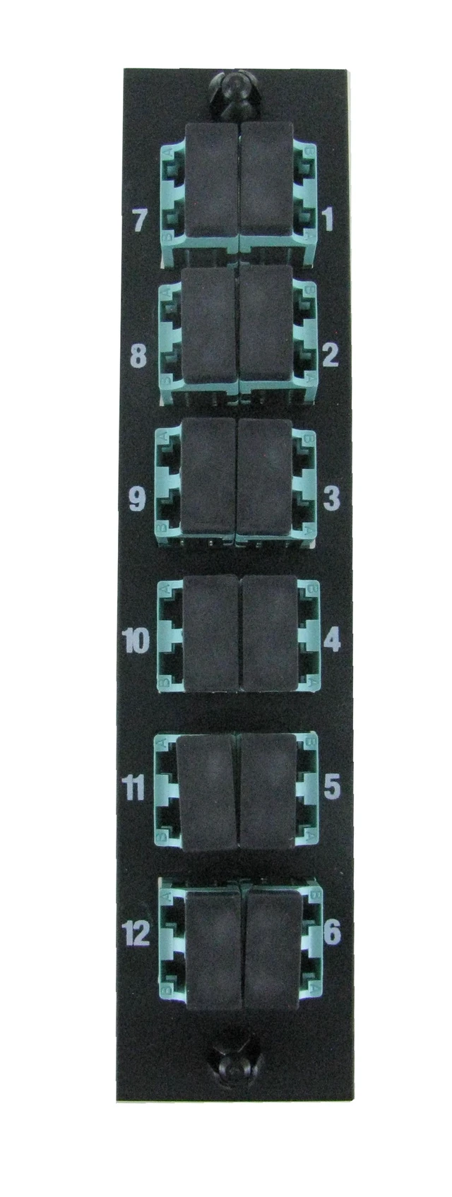 Alt view image 7 of 7 - CommScope 1777234-4 12-Port LC Duplex OM3 OM4 Fiber Optic Adapter Panel Aqua