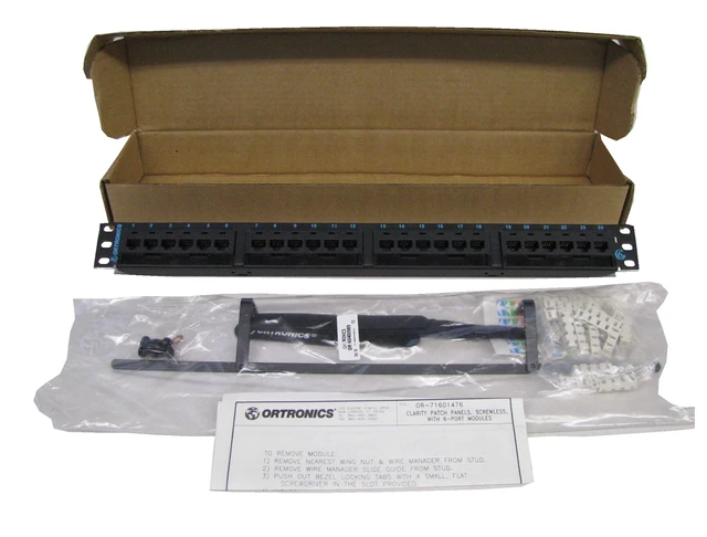 Main image of Ortronics OR-PHD66U24 Clarity Cat6 High Density Network Patch Panel, 24 Ports, 1U