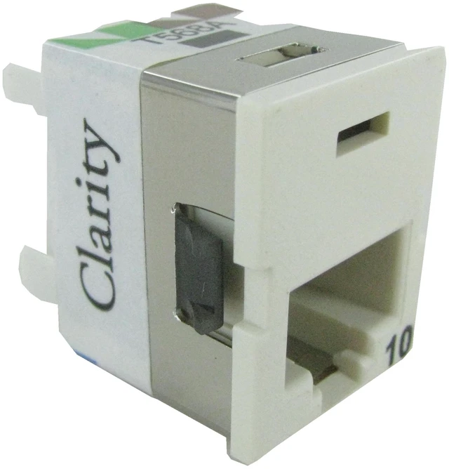 Alt view image 3 of 5 - Ortronics OR-TJ610-99 Clarity TracJack Cat6a 10G RJ45 Ethernet Jack, Wiremold Ivory