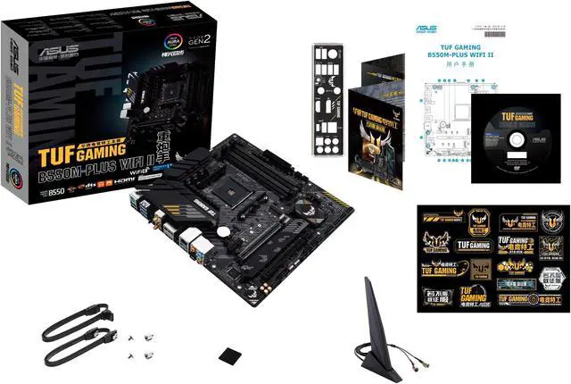 Alt view image 9 of 20 - ASUS - TUF GAMING B550-PLUS WIFI II AMD B550 (Ryzen AM4) ATX gaming motherboa...