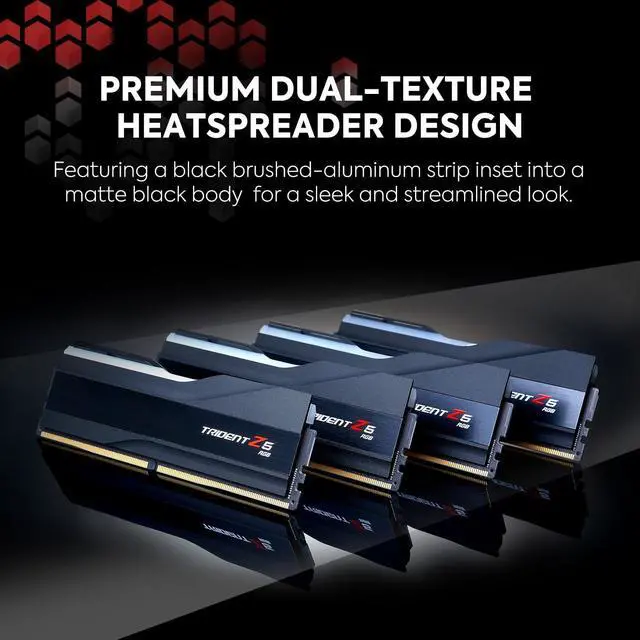 Alt view image 5 of 7 - G.Skill Trident Z5 RGB Series (Intel XMP) 32GB (2 x 16GB) 288-Pin SDRAM DDR5 6400 CL32-39-39-102 1.40V Dual Channel Desktop Memory F5-6400J3239G16GA2-TZ5RK (Matte Black)