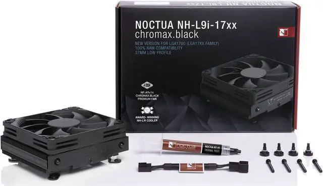 Alt view image 10 of 13 - Noctua NH-L9i-17xx chromax.Black, Premium Low-Profile CPU Cooler for Intel LGA1700 (Black)