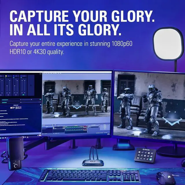 Alt view image 12 of 13 - Elgato - HD60 X 1080p60 HDR10 External Capture Card for PS5, PS4/Pro, Xbox Series X/S, Xbox One X/S, PC, and Mac - Black