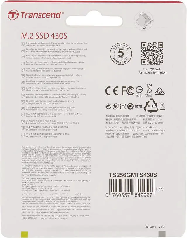 Alt view image 10 of 11 - transcend 256gb sata iii 6gb/s mts430s 42 mm m.2 ssd solid state drive ts256gmts430s