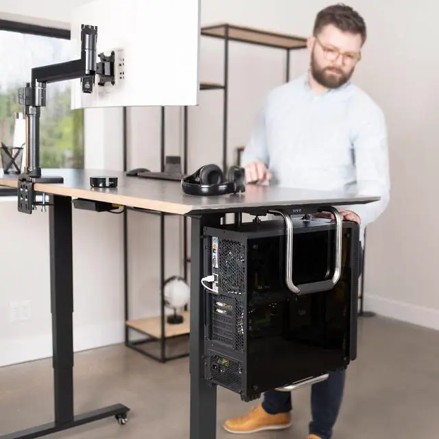 Alt view image 9 of 13 - VIVO Heavy Duty Adjustable Under-Desk PC Mount | Computer Case Holder