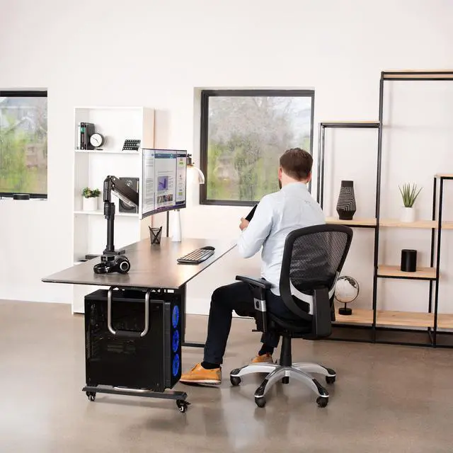 Alt view image 7 of 13 - VIVO Heavy Duty Adjustable Under-Desk PC Mount | Computer Case Holder