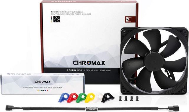Alt view image 10 of 10 - Noctua NF-A14 PWM chromax.Black.swap, Premium Quiet Fan, 4-Pin (140mm, Black)