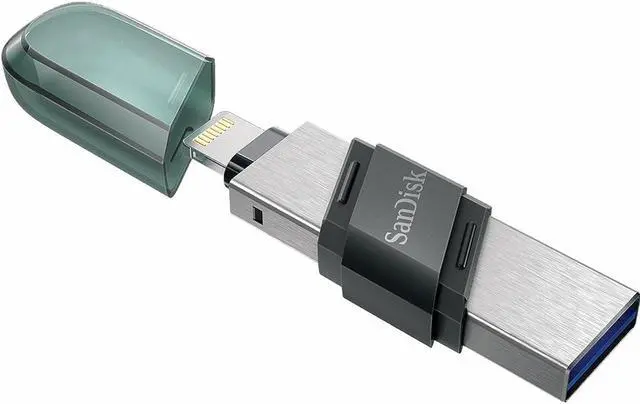 Alt view image 9 of 15 - SanDisk SDIX90N-256G-GN6NE MAI 256GB USB 3.1 Lightning iXpand Flash Drive Flip Silver/Blue