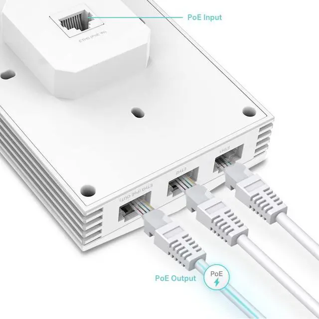 Alt view image 14 of 16 - TP-Link EAP655-Wall | Omada True WiFi 6 AX3000 Wall Plate Wireless Gigabit Access Point | High-Efficiency | Seamless Roaming | PoE Passthrough | Multiple SDN Controller Options | Remote & App Control