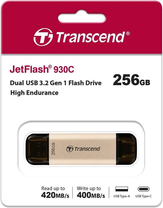Alt view image 10 of 13 - Transcend 256GB JetFlash 930C 2-In-1 USB3.2 Flash Drive Model TS256GJF930C