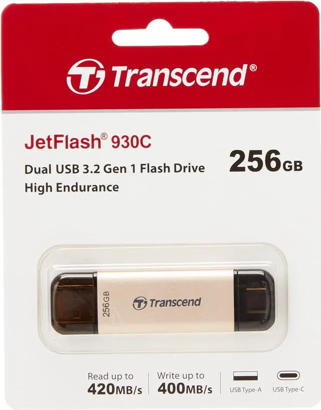 Alt view image 9 of 13 - Transcend 256GB JetFlash 930C 2-In-1 USB3.2 Flash Drive Model TS256GJF930C