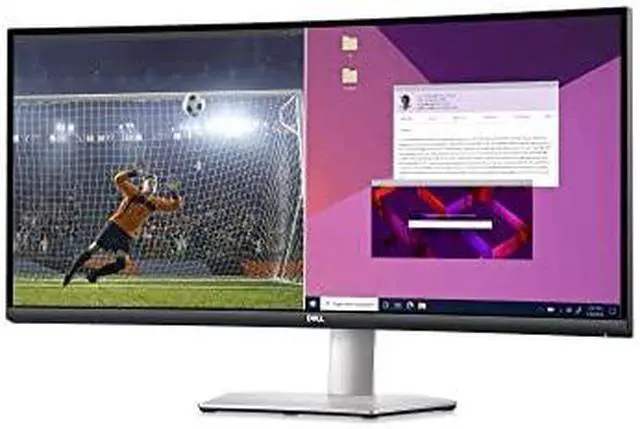 Alt view image 9 of 13 - Dell S3423DWC Curved USB-C Monitor - 34-Inch WQHD (3440x1440) 100Hz 4Ms 21:9 Display, USB-C Connectivity, 2 x 5w Audio Output, 16.7 Million Colors, Height/Tilt Adjustable - Silver