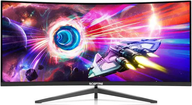 Alt view image 6 of 20 - Sceptre 34-Inch Curved Ultrawide WQHD Monitor 3440 x 1440 R1500 up to 165Hz DisplayPort x2 99% sRGB 1ms Picture by Picture, Machine Black 2023 (C345B-QUT168)