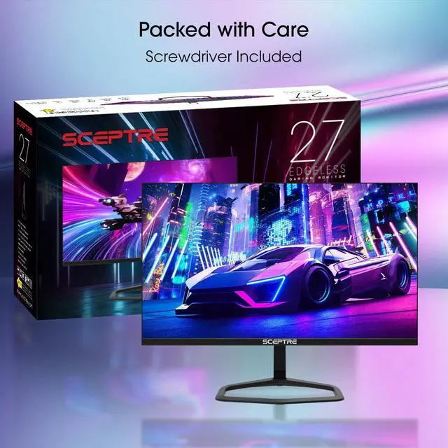 Alt view image 6 of 7 - Sceptre 27 inch 240Hz 1080p Gaming Monitor AMD FreeSync Premium HDMI DisplayPort, Height Adjustable Build-in Speakers Gunmetal Black 2021 (E275B-FWD240)