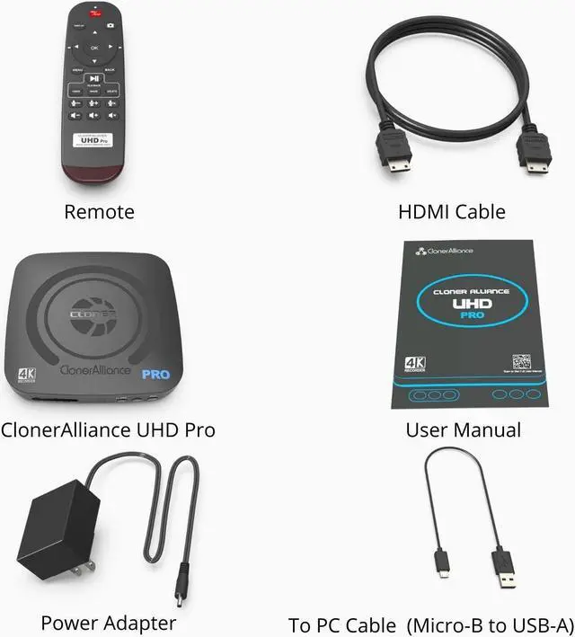 Alt view image 13 of 15 - ClonerAlliance UHD Pro, Standalone 4K H.265/H.264 HDMI Video & Gaming Recorder, Playback Instantly. Schedule Recording. UVC Standard. Live Commentary.