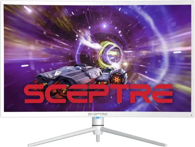Alt view image 3 of 12 - Sceptre Curved 32-inch QHD Gaming Monitor 2560 x 1440 up to 165Hz 144Hz 1ms HDR1000 99% sRGB, Light Sensor Height Adjustable DP HDMI USB Type C 3.1 Build-in Speakers Nebula White (C325B-QWN168W)