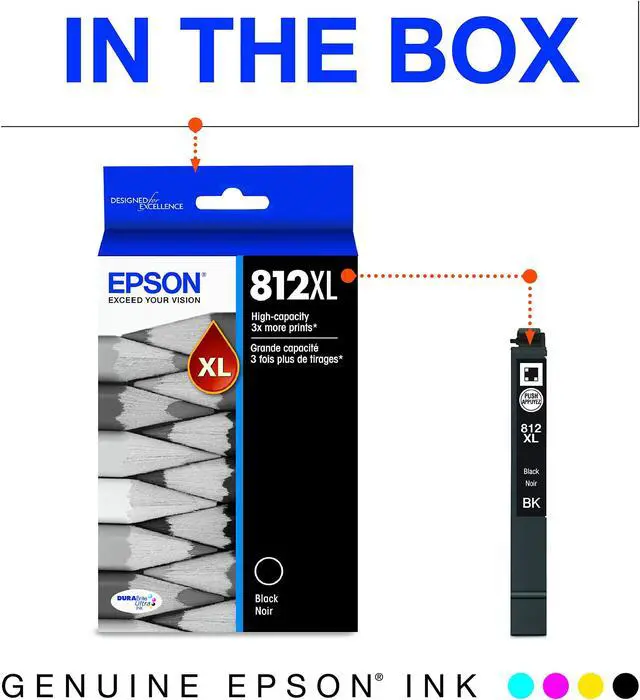 Alt view image 12 of 12 - Epson T812XL Black DuraBrite Ultra High-Yield Ink T812XL120S