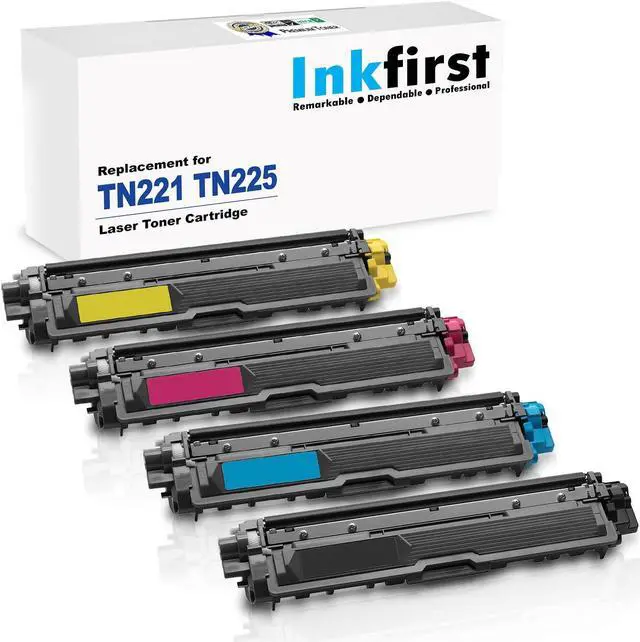 Alt view image 6 of 12 - 1 Set of 4 Inkfirst® Compatible Toner Cartridges TN221BK TN221C TN221M TN221Y TN225 Replacement for Brother TN221 TN225