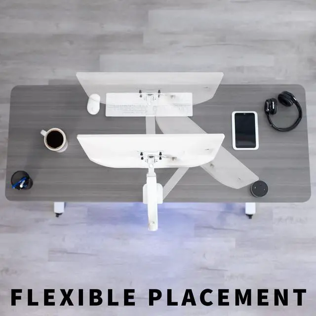 Alt view image 9 of 14 - VIVO White Articulating Single Pneumatic Spring Arm Clamp-on Desk Mount Stand | Fits 1 Monitor 17" to 27" (STAND-V101OW)