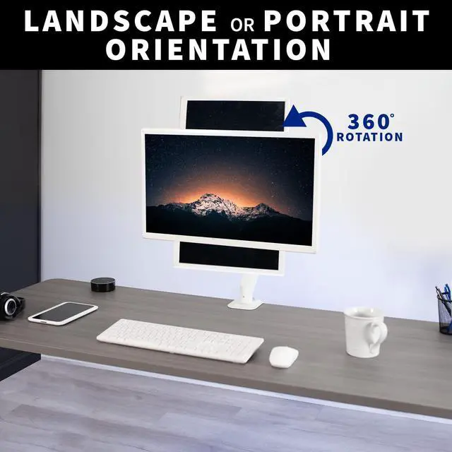 Alt view image 12 of 14 - VIVO White Articulating Single Pneumatic Spring Arm Clamp-on Desk Mount Stand | Fits 1 Monitor 17" to 27" (STAND-V101OW)