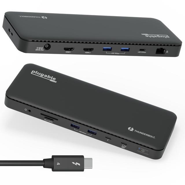 Alt view image 8 of 15 - Plugable Thunderbolt 4 Dock with 100W Charging, Thunderbolt Certified, Laptop Docking Station Dual Monitor Single 8K or Dual 4K HDMI for Windows and Mac, 4X USB, Gigabit Ethernet (TBT4-UD5)
