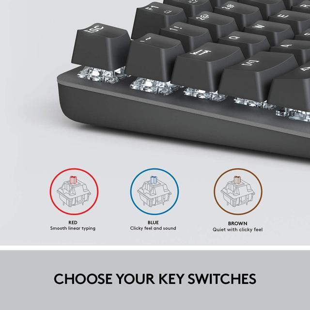 Alt view image 8 of 11 - Logitech K845 Mechanical Illuminated Keyboard, Mechanical Switches, Strong Adjustable Tilt Legs, Full Size, Aluminum Top Case, 104 Keys, USB Corded, Windows (TTC Brown Switches)