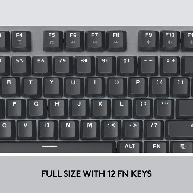 Alt view image 7 of 9 - Logitech K845 Mechanical Illuminated Keyboard, Strong Adjustable Tilt Legs, Full Size, Aluminum Top Case, 104 Keys, USB Corded, Windows (TTC Red Switches)