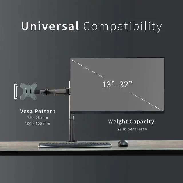 Alt view image 9 of 15 - VIVO Black Dual Monitor Desk Mount Adjustable Stand, Fits Screens up to 32"