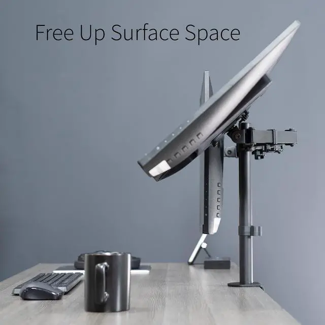 Alt view image 8 of 15 - VIVO Black Dual Monitor Desk Mount Adjustable Stand, Fits Screens up to 32"
