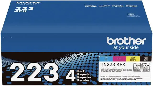 Alt view image 12 of 17 - Brother TN223 Toner Cartridge Black Cyan Magenta Yellow TN2234PK