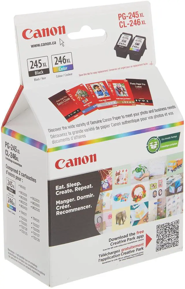 Alt view image 7 of 7 - Canon PG-245XL/CL-246XL Ink Cartridge Black/Color Value Pack, 8278B006