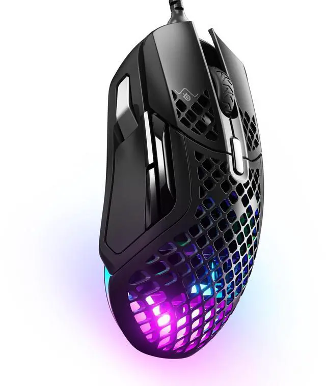 Alt view image 3 of 13 - SteelSeries Aerox 5 Lightweight 1800CPI Wired RGB Gaming Mouse