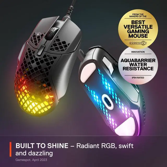 Alt view image 13 of 13 - SteelSeries Aerox 5 Lightweight 1800CPI Wired RGB Gaming Mouse