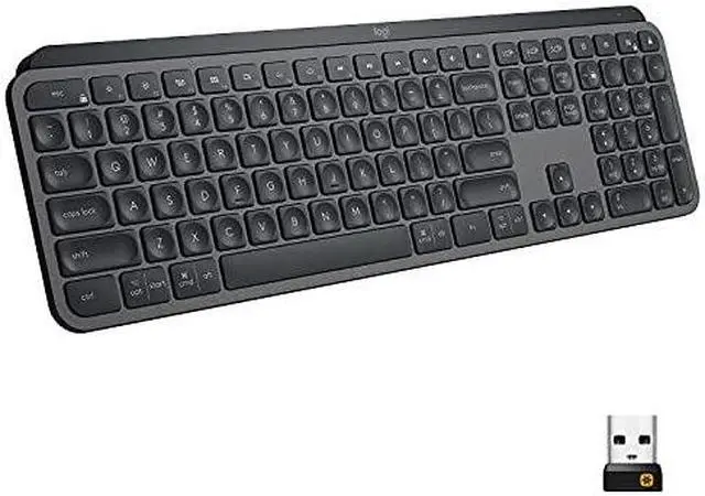 Alt view image 3 of 10 - Logitech MX Keys Advanced Wireless Illuminated Keyboard, Tactile Responsive Typing, Backlighting, Bluetooth, USB-C, Apple macOS, Microsoft Windows, Linux, iOS, Android, Metal Build - Graphite