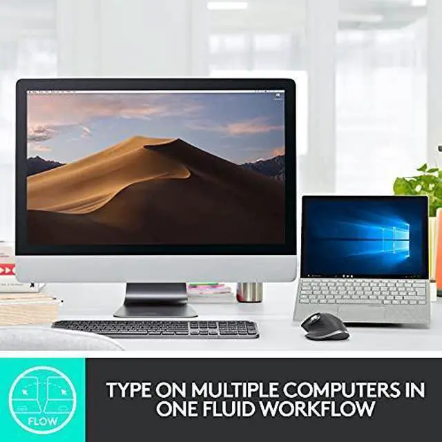 Alt view image 8 of 10 - Logitech MX Keys Advanced Wireless Illuminated Keyboard, Tactile Responsive Typing, Backlighting, Bluetooth, USB-C, Apple macOS, Microsoft Windows, Linux, iOS, Android, Metal Build - Graphite