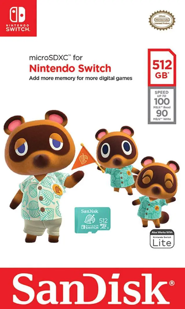 Alt view image 10 of 15 - SanDisk 512GB microSDXC UHS-I for Nintendo Switch, Speed Up to 100MB/s (SDSQXAO-512G-GNCZN)