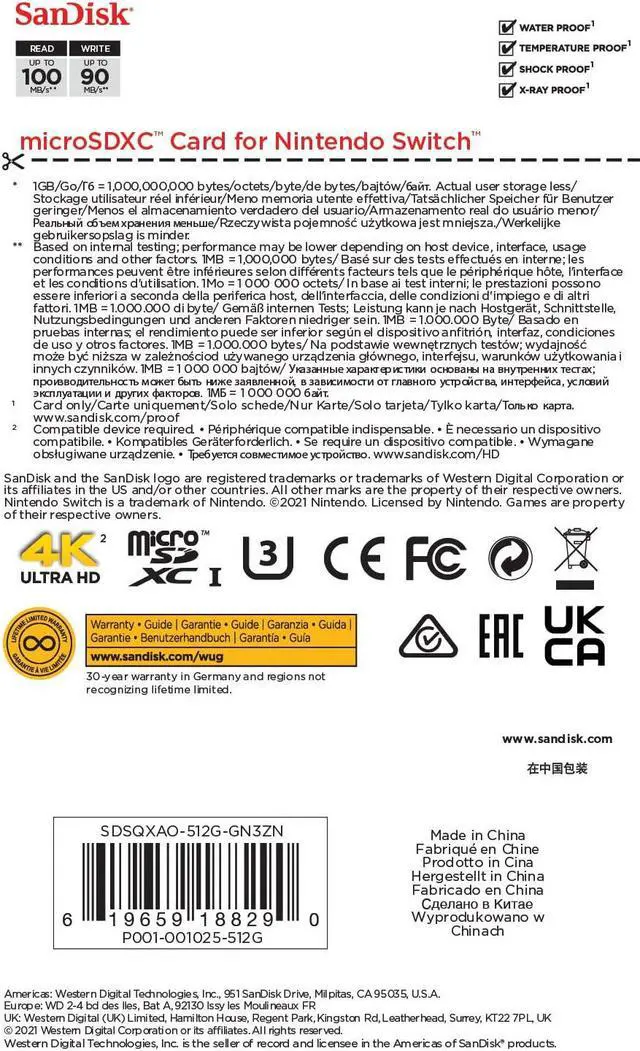 Alt view image 9 of 15 - SanDisk 512GB microSDXC UHS-I for Nintendo Switch, Speed Up to 100MB/s (SDSQXAO-512G-GNCZN)