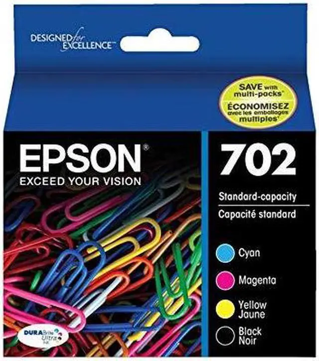 Alt view image 17 of 20 - Epson Durabrite Ultra 702 Ink Cartridge - Black Cyan Magenta Yellow