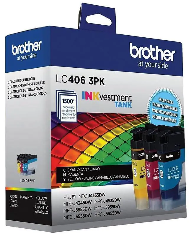 Alt view image 15 of 17 - Brother LC4063PK INKvestment Ink 1500 Page-Yield Cyan/Magenta/Yellow 3 Pack